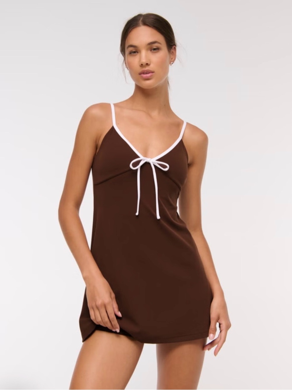 Abercrombie & Fitch Brown Mini Slip with White Contrast